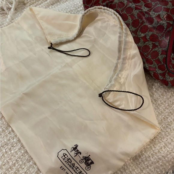 Coach Burgundy Patterned Tote Bag - Picture 4 of 5